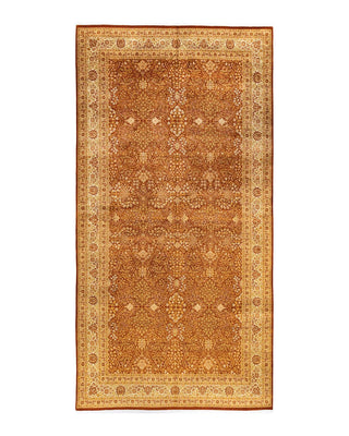 Traditional Mogul Orange Wool Area Rug 8' 1" x 15' 7" - Solo Rugs