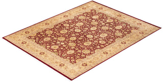 Traditional Mogul Red Wool Area Rug 8' 0" x 10' 4" - Solo Rugs