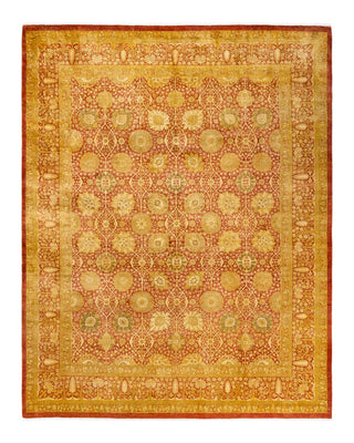 Traditional Mogul Orange Wool Area Rug 8' 1" x 10' 3" - Solo Rugs