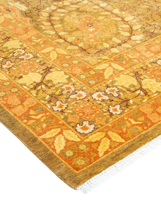 Traditional Mogul Green Wool Area Rug 6' 2" x 9' 3" - Solo Rugs