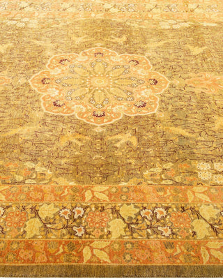 Traditional Mogul Green Wool Area Rug 6' 2" x 9' 3" - Solo Rugs