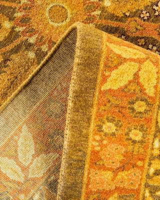 Traditional Mogul Green Wool Area Rug 6' 2" x 9' 3" - Solo Rugs