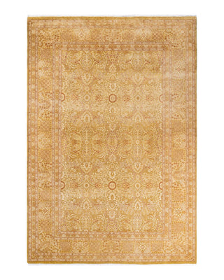 Traditional Mogul Green Wool Area Rug 6' 3" x 8' 10" - Solo Rugs