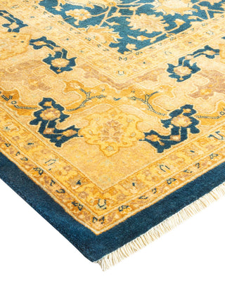 Traditional Mogul Blue Wool Area Rug 6' 3" x 9' 3" - Solo Rugs