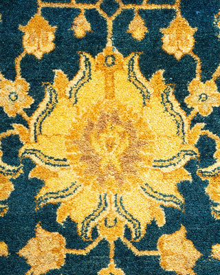 Traditional Mogul Blue Wool Area Rug 6' 3" x 9' 3" - Solo Rugs