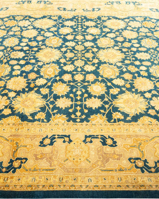 Traditional Mogul Blue Wool Area Rug 6' 3" x 9' 3" - Solo Rugs