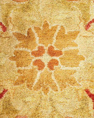 Traditional Mogul Green Wool Area Rug 9' 4" x 12' 2" - Solo Rugs