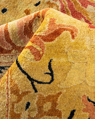 Traditional Mogul Green Wool Area Rug 9' 4" x 12' 2" - Solo Rugs