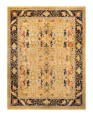 Traditional Mogul Green Wool Area Rug 9' 4" x 12' 2" - Solo Rugs