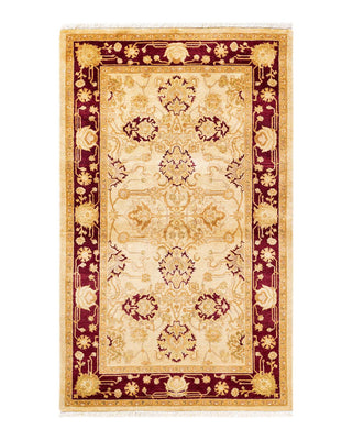 Traditional Mogul Ivory Wool Area Rug 3' 3" x 5' 3" - Solo Rugs