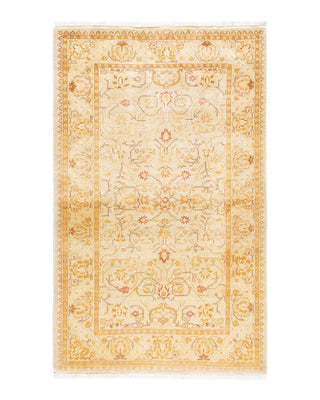 Traditional Mogul Ivory Wool Area Rug 3' 3" x 5' 1" - Solo Rugs