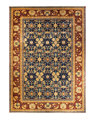 Contemporary Eclectic Blue Wool Area Rug 12' 3" x 17' 4" - Solo Rugs