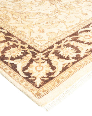 Contemporary Eclectic Ivory Wool Area Rug 4' 2" x 6' 2" - Solo Rugs