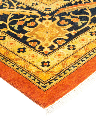 Contemporary Eclectic Orange Wool Area Rug 9' 2" x 11' 10" - Solo Rugs