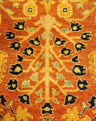 Contemporary Eclectic Orange Wool Area Rug 9' 2" x 11' 10" - Solo Rugs