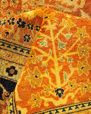 Contemporary Eclectic Orange Wool Area Rug 9' 2" x 11' 10" - Solo Rugs