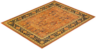 Contemporary Eclectic Orange Wool Area Rug 9' 2" x 11' 10" - Solo Rugs