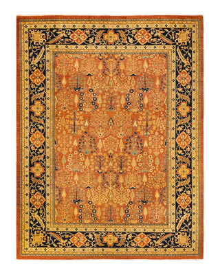 Contemporary Eclectic Orange Wool Area Rug 9' 2" x 11' 10" - Solo Rugs