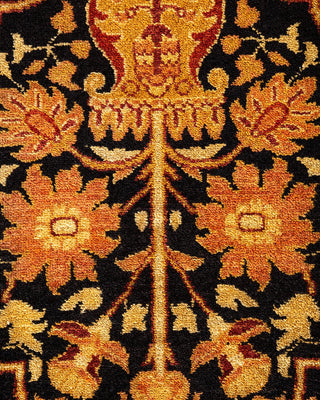 Contemporary Eclectic Black Wool Area Rug 9' 1" x 12' 1" - Solo Rugs