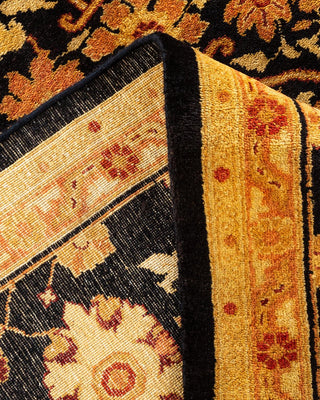 Contemporary Eclectic Black Wool Area Rug 9' 1" x 12' 1" - Solo Rugs