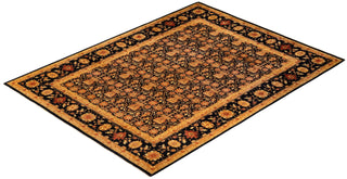 Contemporary Eclectic Black Wool Area Rug 9' 1" x 12' 1" - Solo Rugs