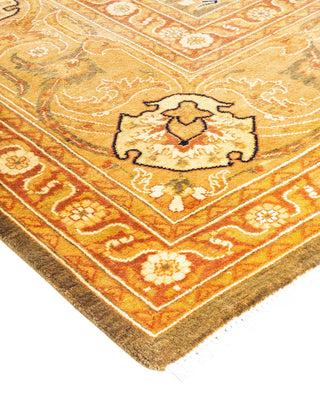 Contemporary Eclectic Green Wool Area Rug 9' 0" x 12' 6" - Solo Rugs