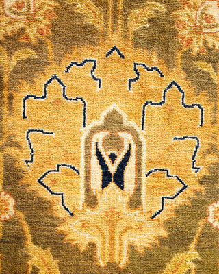 Contemporary Eclectic Green Wool Area Rug 9' 0" x 12' 6" - Solo Rugs