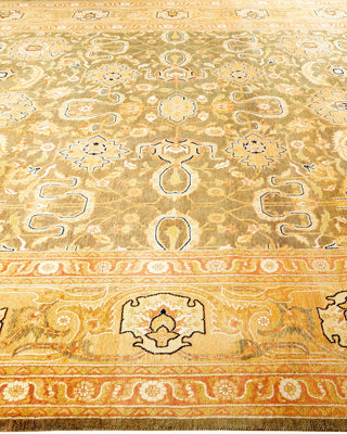 Contemporary Eclectic Green Wool Area Rug 9' 0" x 12' 6" - Solo Rugs