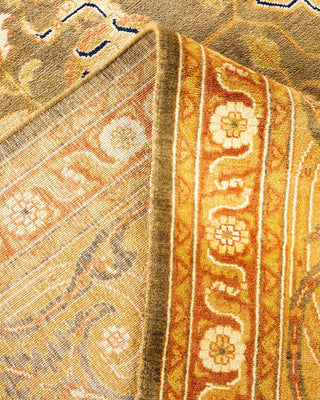Contemporary Eclectic Green Wool Area Rug 9' 0" x 12' 6" - Solo Rugs