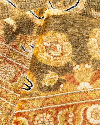 Contemporary Eclectic Green Wool Area Rug 9' 0" x 12' 6" - Solo Rugs