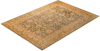 Contemporary Eclectic Green Wool Area Rug 9' 0" x 12' 6" - Solo Rugs