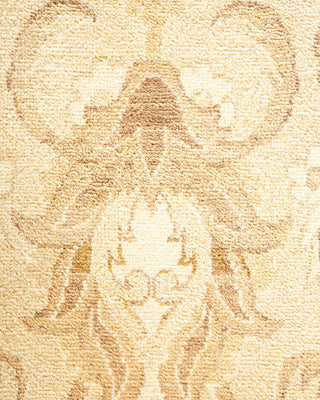 Contemporary Eclectic Ivory Wool Square Area Rug 9' 0" x 9' 5" - Solo Rugs