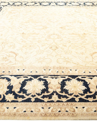 Contemporary Eclectic Ivory Wool Square Area Rug 9' 0" x 9' 5" - Solo Rugs