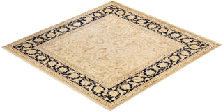 Contemporary Eclectic Ivory Wool Square Area Rug 9' 0" x 9' 5" - Solo Rugs