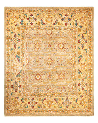 Contemporary Eclectic Ivory Wool Square Area Rug 9' 1" x 9' 8" - Solo Rugs