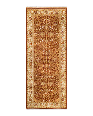 Traditional Mogul Orange Wool Runner 3' 2" x 8' 0" - Solo Rugs