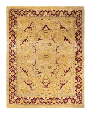 Traditional Mogul Ivory Wool Area Rug 9' 2" x 11' 10" - Solo Rugs