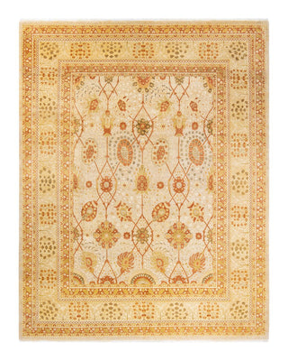 Traditional Mogul Ivory Wool Area Rug 8' 0" x 10' 2" - Solo Rugs