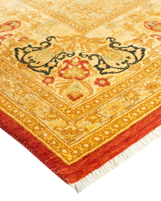 Traditional Mogul Orange Wool Area Rug 8' 3" x 10' 3" - Solo Rugs