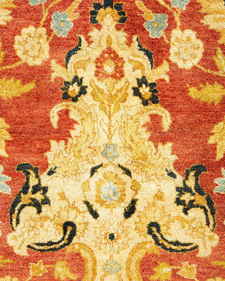 Traditional Mogul Orange Wool Area Rug 8' 3" x 10' 3" - Solo Rugs