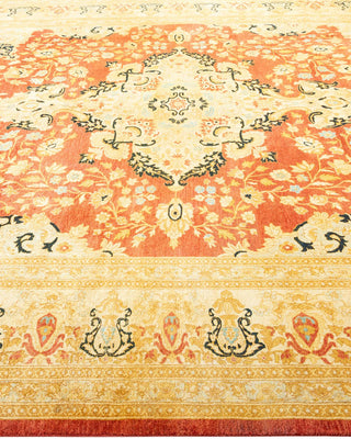 Traditional Mogul Orange Wool Area Rug 8' 3" x 10' 3" - Solo Rugs