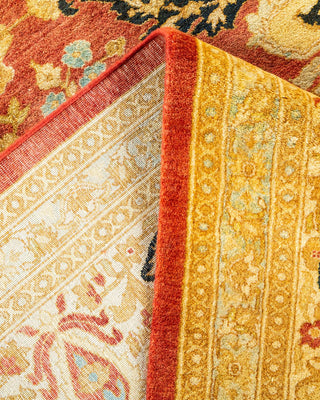 Traditional Mogul Orange Wool Area Rug 8' 3" x 10' 3" - Solo Rugs