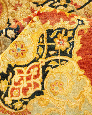 Traditional Mogul Orange Wool Area Rug 8' 3" x 10' 3" - Solo Rugs