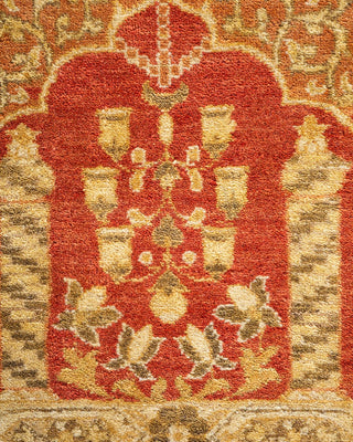 Traditional Mogul Orange Wool Area Rug 8' 2" x 10' 0" - Solo Rugs