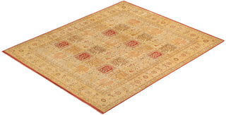 Traditional Mogul Orange Wool Area Rug 8' 2" x 10' 0" - Solo Rugs