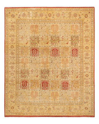Traditional Mogul Orange Wool Area Rug 8' 2" x 10' 0" - Solo Rugs