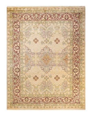 Traditional Mogul Ivory Wool Area Rug 8' 2" x 10' 5" - Solo Rugs