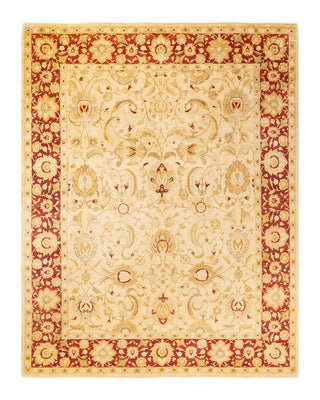 Traditional Mogul Ivory Wool Area Rug 8' 1" x 10' 2" - Solo Rugs