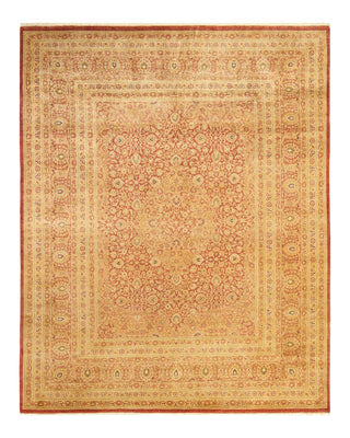 Traditional Mogul Orange Wool Area Rug 8' 3" x 10' 3" - Solo Rugs