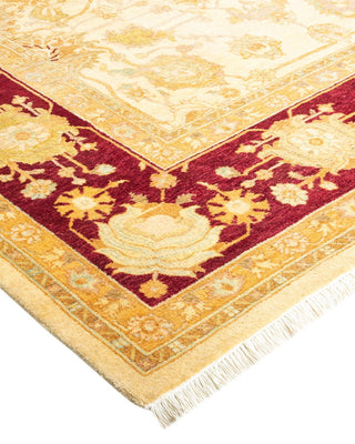 Traditional Mogul Ivory Wool Area Rug 6' 2" x 9' 1" - Solo Rugs